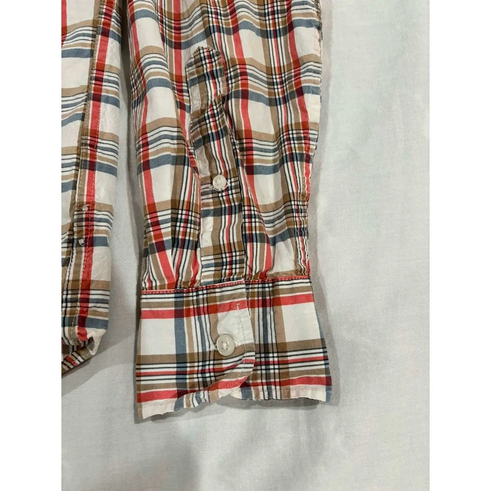 J Crew Classic Plaid Button Down Shirt‎ Stretch Secret Wash Men Size S